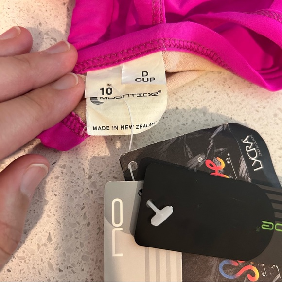 NEW Moontide Swimwear Bikini Top UK 10 Triangle String Swim Fuchsia Unpadded - Picture 10 of 12